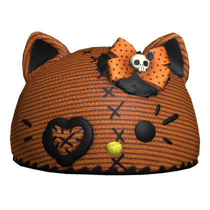 Orange Cute Kitty Halloween Beanie Roblox item