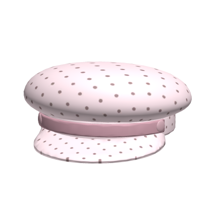 Cute Pink & Brown Polka Dot Beret Hat