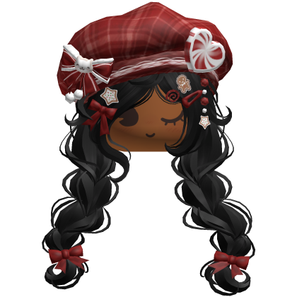 ♡ Christmas Preppy Holiday Braids (Black)