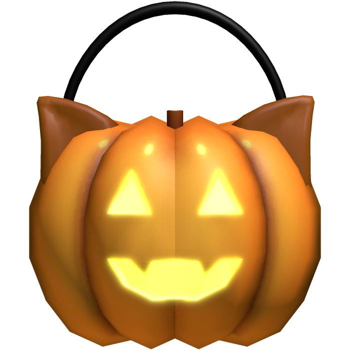 (GLOWING) halloween kitty pumpkin in orange