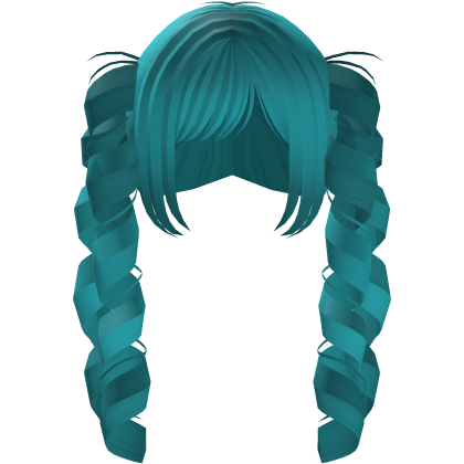 Cute Doll Messy Drill Pigtails in Ocean Blue