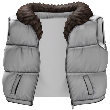 Puffer Vest With Fur White