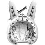 Gothic White Y2K Studded Emo Bunny Hood