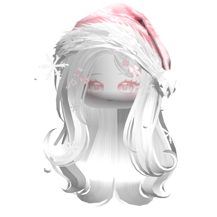 Lush Gentle Swirls w/Santa Hat (White)