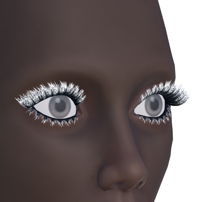 Emissive Glitter Dramatic Eyelashes Silver Black