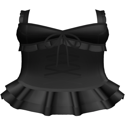 black ruffle corset dress