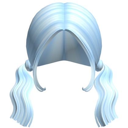 -',ৎ Short Wavy Pigtails in Soft Blue