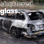 shattered glass.