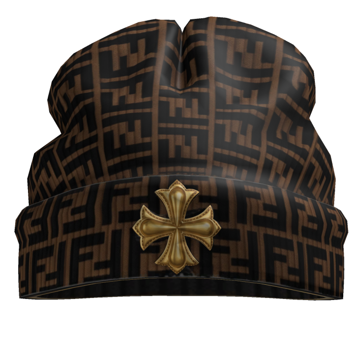 Worn in goth designer beanie