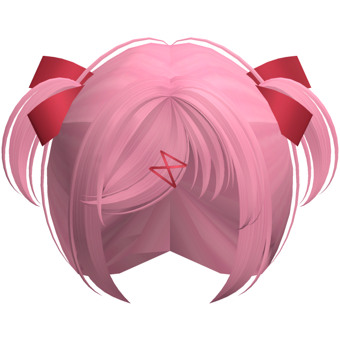 Natsuki pink kawaii mini pigtails w bows cosplay