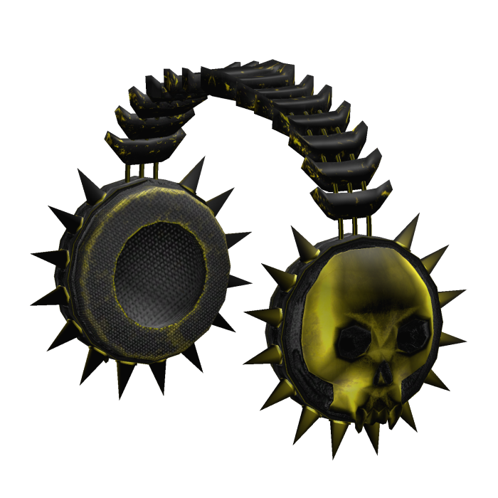 Yellow Punk Scene Skull Headphones