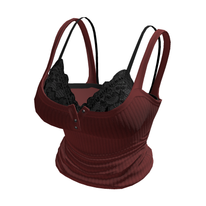 🍀Y2K Lace Layered Tank Top(Red)