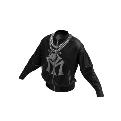 Black NY Bomber Jacket w / Toy Chain