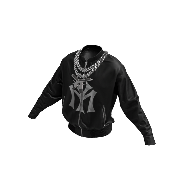Black NY Bomber Jacket w / Toy Chain
