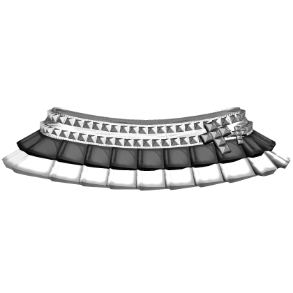 Studded Emo Pleated Skirt w/ Crosses (Black White) Roblox item