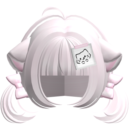 Cute Kawaii Kitty Note Pigtails in Pink