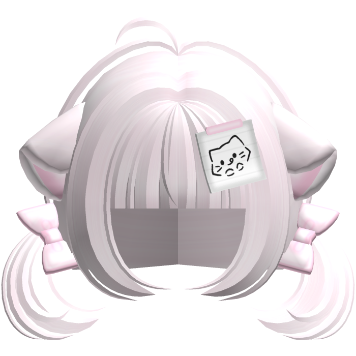 Cute Kawaii Kitty Note Pigtails in Pink