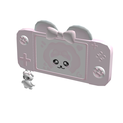 ♡ cute baby pink bear holdable portable console