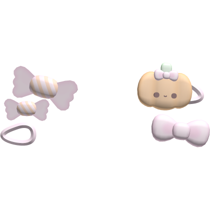 Cute Candy Pumpkin Pink Halloween Clips