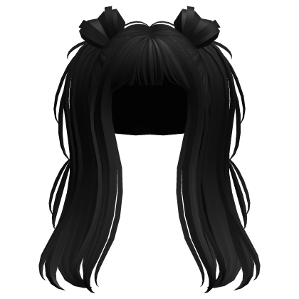 Long Cute Sailor Anime Twintails (Black)  Roblox item