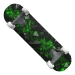 Green Shadow Energy Crystal Skateboard