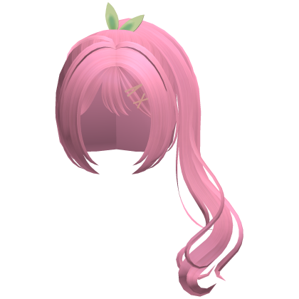 pink silly leaf side swirly ponytail