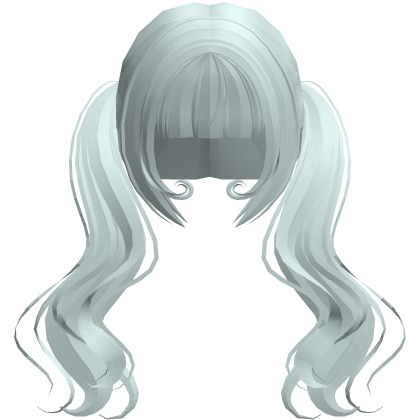 teal swirly long anime flowy pigtails Roblox item