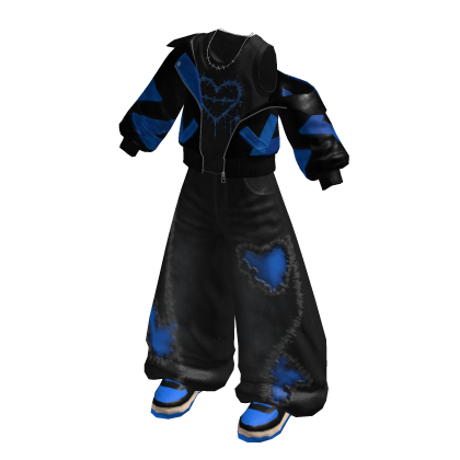 Grunge Street Baggy Pants (Blue)