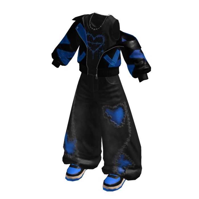 Grunge Street Baggy Pants (Blue)