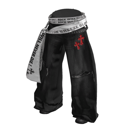 💜 Y2K Punk Rocker Baggy Denim Jeans_Black thumbnail