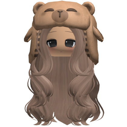 Cute Girl w Wavy Hair + Capybara Hat Milktea thumbnail