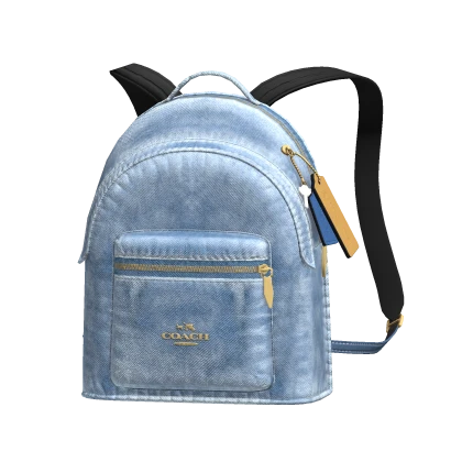 coach blue backpack purse Barrow With Horse And Carriage Print Bag Signature coated canvas and smooth leather Inside zip cell phone and multifunction pockets Laptop compartment with zip closure Zip closure recycled polyester lining Top handle with 3 drop Outside zip pocket Luggage sleeve Adjustable shoulder straps Fits a 16 laptop 11 3/4 (L) x 16 1/2 (H) x 6 (W) Style No. Coach Backpack Blue Bags &