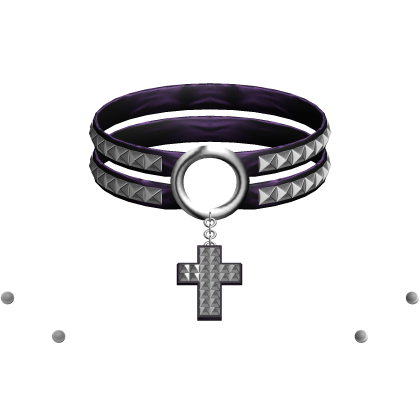 Emo Purple Studded Cross Choker Roblox item