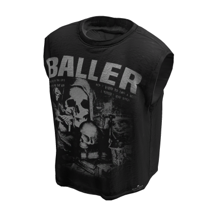 Baller Skull Black Graphic TANK TOP