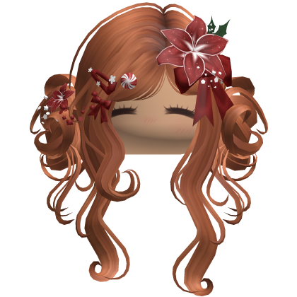 ♡ Christmas Flowery Twin Buns (Ginger)