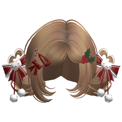 ♡ Christmas Buns w/ Bows (Honey Blonde)