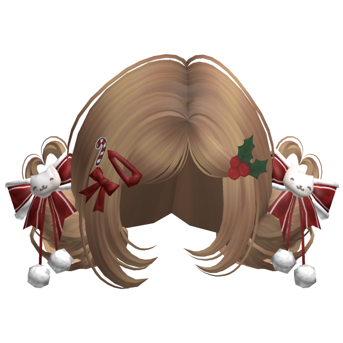 ♡ Christmas Buns w/ Bows (Honey Blonde)