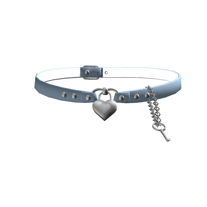 Baby Blue Heart Lock Choker