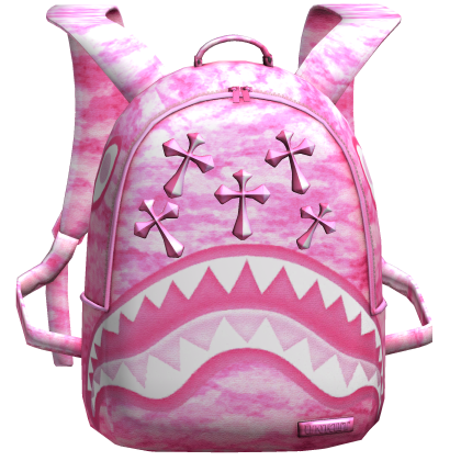 (1.0) Pink Sprayground Shark Backpack