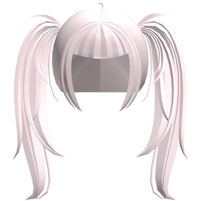 alt y2k messy straight pigtails in pastel pink