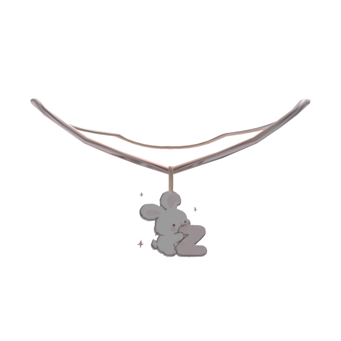 cute z pink bunny initial necklace 1.0