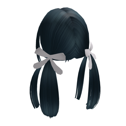 Ocean Blue Cottage Bowed Low Ponytail Hair Roblox item