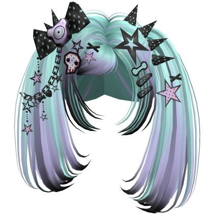 ♡ Scene Spiky Moe Pigtails (Pastel Goth)
