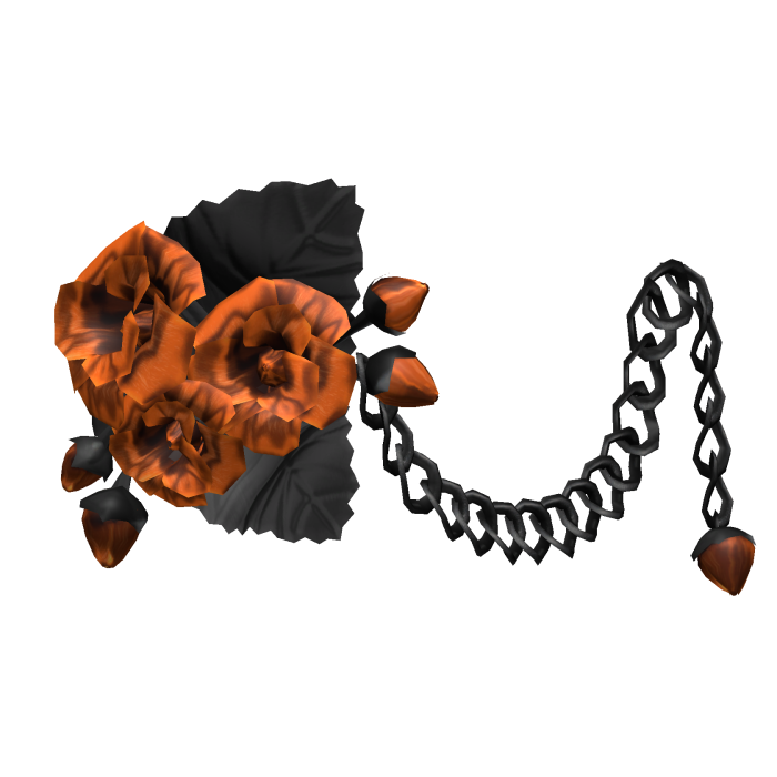 1.0 Orange Black Halloween Rose Flower Waist Chain