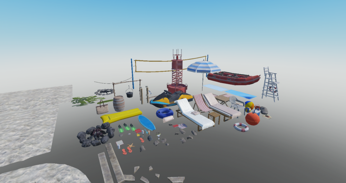 Realistic Beach Decoration Props  preview 1