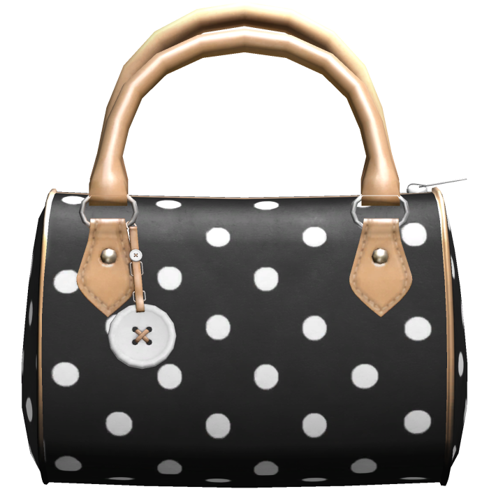 Black & White Polkadot Button Bag