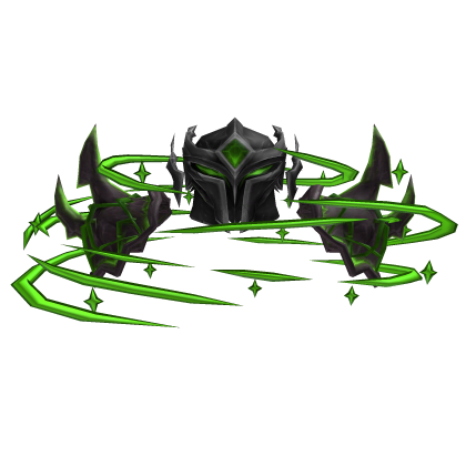 Green Magical Dark Knight Pauldron Helmet And Aura