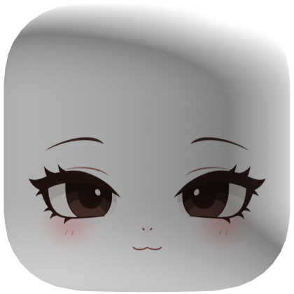 Chibi Cute Kawaii Sleepy Doll Face - White