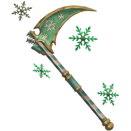 Teal Gold Christmas Snowflake Scythe