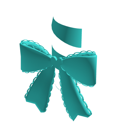 Pastel Turquoise Coquette Ribbon Bow (for Korblox)